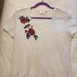 Vici Floral Embroidered Tee